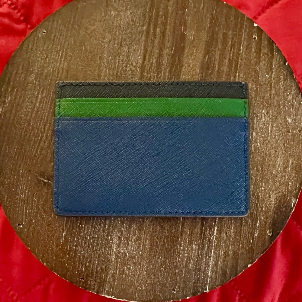 Tory Burch Navy and Forest Green Card Holder - Picture 2 of 3